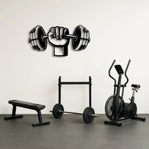Power Lifting Halterci Metal Duvar Tablosu Siyah