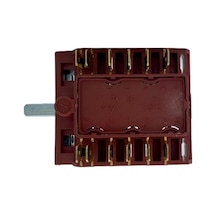 Renno Ankastre Fırın Yeni Model 6 Konum Komütatör Şalteri 6 Off Konumlu 12 Uç Fırın Şalteri Düğme Kahverengi