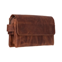 Prestige Hakiki Deri, El Yapımı, Telefon Bölmeli, Erkek El Çantası, Antik Kahve Kahverengi