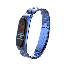 Newface Xiaomi Mi Band 4 Metal Baklalı Kordon Semeglbl - 12 - Mavi