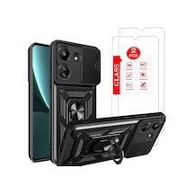 Uyumlu Kılıf 2 Adet Ekran Koruyucu Dahil Siyah Askeri Düzey Koruma Mıknatıslı Stand Kamera Lens Koruması Araç I Diğer