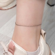 925 Ayar Gümüş Zincir Desenli Halhal Çok Renkli