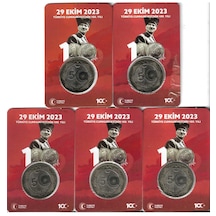 Emir Collection 2023 Cumhuriyet'in 100.yılı Hatıra 5 Lira Özel Kırmızı Kitinde 5 Adet Çil