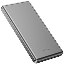 Wiwu Wİ-P013 Slim Serisi 10000 mAh 22.5 W Ultra İnce Taşınabilir Led Işık Göstergeli Powerbank Gri