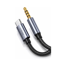 Type-c - 3.5mm Aux Ses Kablosu 1 Metre, Dac Çipli Dijital Audio Dönüştürücü, Telefon Araç Hoparlör Uyumlu, 90db Parazitsiz, Metal Gövde, Kalın Naylon Örgü A557c