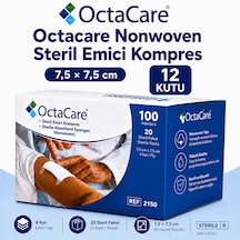 Octacare Nonwoven Steril Emici Kompres 7,5 7,5cm Kutulu 12 Kutu