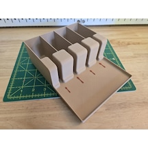 3d Baskı Çatal Kaşık Bıçak Organizeri Çekmece İçi Kaşıklık Düzenleyici Sıralı Yuvalı Bej Diğer