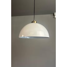 Yimpi Beyaz Avize Küçük Plafonyer Başlık Tekli Sarkıt Salon Mutfak Kuaför Cafe Lamba Dekoratif Beyaz