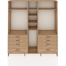 Hyperion Dolap 8 Raflı 8 Çekmeceli 3 Askılı 220x44x243 Çam-çam/çam Atlas Çam/atlas Çam