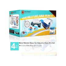 Ayrex Beyyine Home Marufmarket Vakumlu Saklama Poşet Set 4'lü Bavul Içi - Vakumlu Hurç - Vakumlu Torba Şeffaf