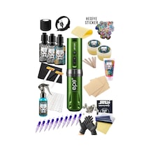 Ava Gt-pen Ep-8 4.2 Stroke Yeşil Kablosuz Dövme Makinesi Seti - Led Ekran Dövme Makinesi Seti