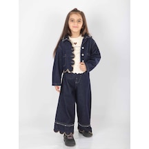 Xo Kids Kız Çocuk 3lü Alt Üst Kombin Takmı 5-14 Yaş Set0477 Mavi