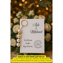 10 Adet İnci Parıltılı Anahtarlık - Kına Hediyesi - Nişan Hediyesi - Hoşgeldin Hediyesi - Bride Çok Renkli