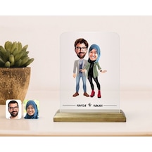 Kişiye Özel Sevgililer Karikatürlü Çerçeve-60