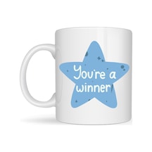 You Re A Winner "sen Başardın, Kazanansın" Yazılı Porselen Kupa Model 153 Motivasyon Temalı, Özel Tasarım Kahve & Çay Kupası Çok Renkli