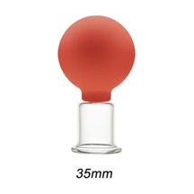 Silikon Vakumlu Yüz Ve Boyun İçin Cam Masaj Kupası No:3 Turuncu