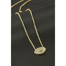 Göz Zirkon Taşlı Kolye - Sarı N162 58380397 Göz Zirkon Taşlı Kolye - Sarı N162 58380397