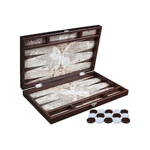 Antik Dünya Haritası Deri Tavla - 49cm X 30cm X 6.2cm, 8 Yaş Ve Üzeri, Soyut Strateji, 1 Oyuncu