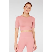 Jerf Naples Kısa Kol Crop Top Econyl Pembe