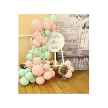 Makaron Pembe Ve Mint Yeşili Balon Zinciri 100 Adet Mix