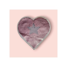 Pullu Nakışlı Arma Pembe Ve Gümüş Renk Yıldız Görselli En:22cm Boy:22.5cm 1 Adet - 692406959 Diğer