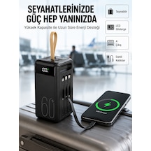 Tüm Cihazlara Uyumlu Çoklu Çıkışlı Powerbank Yeni Nesil - Lisinya Siyah