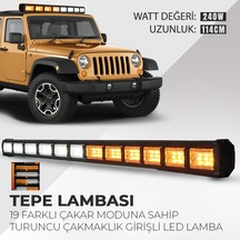 Turuncu Beyaz Çakarlı 114cm Çakarlı Led Bar Off Road