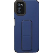 Samsung Galaxy Uyumlu, A03s Kılıf Mega Standlı Silikon - Mavi