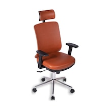 Ofisbazaar Up Deri Yönetici Koltuğu Ergonomik Ve Modern Tasarım Martin09 Kahverengi Deri Kahverengi