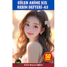 Gülen Anime Kız Resim Defteri Büyük Boy