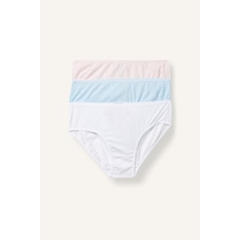 Defacto %100 Pamuk 3lü Slip Külot Kız Çocuk I7886a826auwt34 Beyaz-wt34