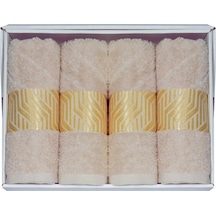 Vos Versa Bursa Varak Serisi 50x90cm %100 Pamuk 4lü Yüz Havlusu Vizon Vvhm0021-378 - Vizon