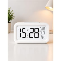 Dijital Masa Saati Büyük Led Ekranlı Alarm Özellikli Tarih Ve Sıcaklık Göstergeli Gece Işığı 12/24 Sa Diğer