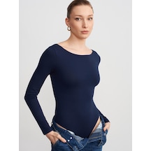 Dilvin 32549 Kayık Yaka Bodysuit-k.lacivert K.lacivert