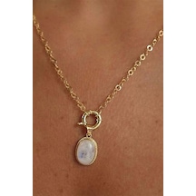 Altın Opal Taşlı Kolye GEKY0189