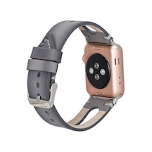 Bouletta Apple Watch Uyumlu Deri Kordon Ba2 42-44-45Mm Rst9Ef Gri