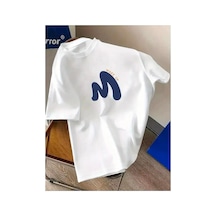 Medinenur Wake Up Yazı Detaylı Basic T-shirt Beyaz