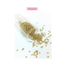 Dökme Cam Kum Boncuk 8/0 3 Mm - 20 Gram - Altın Rengi - Bnc144