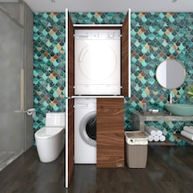 Kenzlife Çamaşır-Kurutma Makinesi Dolabı Kapaklı Jelena Cvz 180*70*60 Banyo Çift Katlı Arkalıksız Çok Renkli