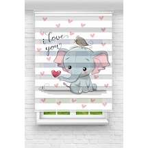 Perdecizade Enxboy Fil Love Dijital Baskılı Zebra Perde-cocuk Odası-stor Perde Renkli