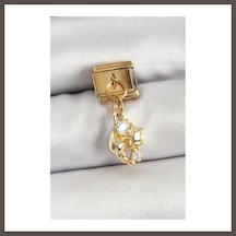 Bezos 316l Çelik Sallantılı Zirkon Taşlı Deniz Kabuğu Ve Yıldız Model Gold Renk Nomination Charm Nxrlvng