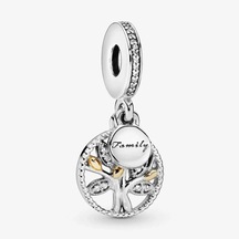 Nur Silver Aile Ağacı Sallantılı Gümüş Charm - NUR-CM00500