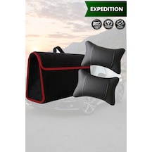 Expedition Uyumlu Bagaj Çantası Koltuk Yastığı Siyah Renk Lüks Model