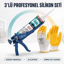 Sista Rtv Silikon Sıvı Conta 300 C Kırmızı 310 Ml Silikon Seti Silikon+tabanca+eldiven
