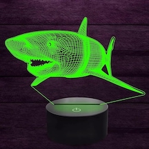 Goldenqian 3d Köpekbalığı Balığı Gece Lambası Illusion Gece Lambası 7 Renk Değiştirme Dokunmatik Anahtar Masa Masa Dekorasyon Lambaları Hediye Akrilik Düz Abs Taban Usb Kablosu Oyuncak G21jv7 Siyah