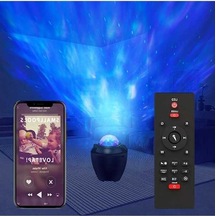 Ganzhoushop Uzaktan Kumandalı Sones Rgb Projeksiyon Müzik Led Lambası Işığı Gece Bluetooth Bağlantılı Atmosfer Aydınlatma Çok Renkli