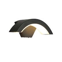 Dış Mekan Yarım Ay Led Aplik Duvar Bahçe Aydınlatma Siyah