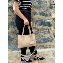Just Polo Kadın Yeni Sezon Yumuşak Deri Ayarlanabilir Askılı Şık El Ve Omuz Çantası Shoulder Bag Vizon