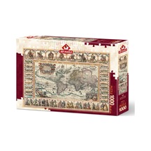Eski Dünya Haritası 1000 Parça Puzzle