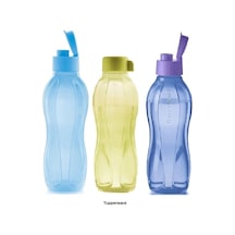 Eco Şişe 750 Ml 3 Lü Kolay Kapak & Vidalı Kapak Gökyüzümavisi Yeşil Gecemavisi